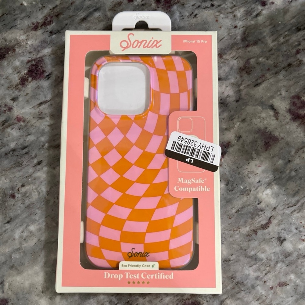 Sonix Vibrant Checkmate Pink/Orange iPhone 15 Pro Case